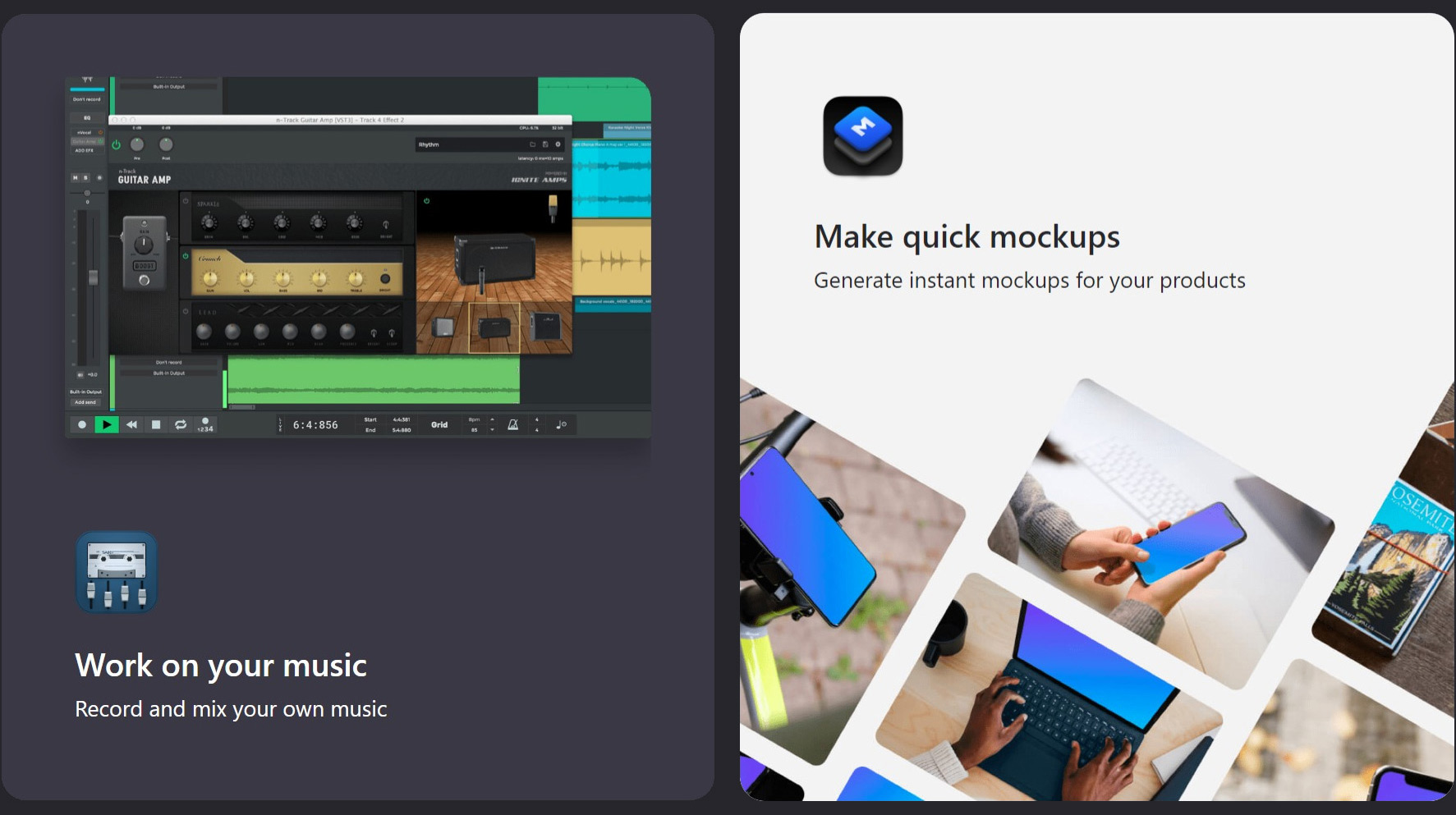 Work on your music | Make quick mockups